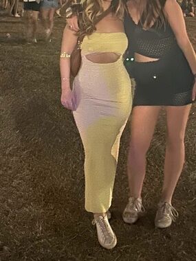 Princess Polly Strapless Yellow Dress